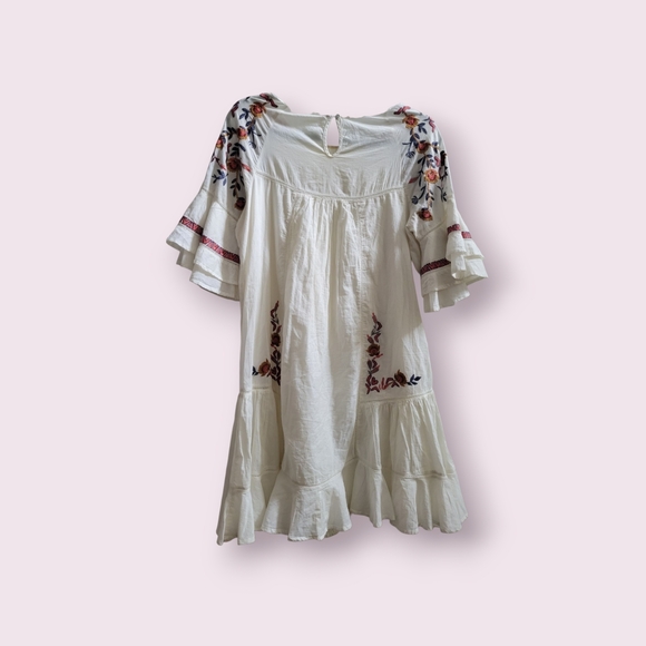 Free People Ivory Floral Embroidered Dress - Picture 3 of 8